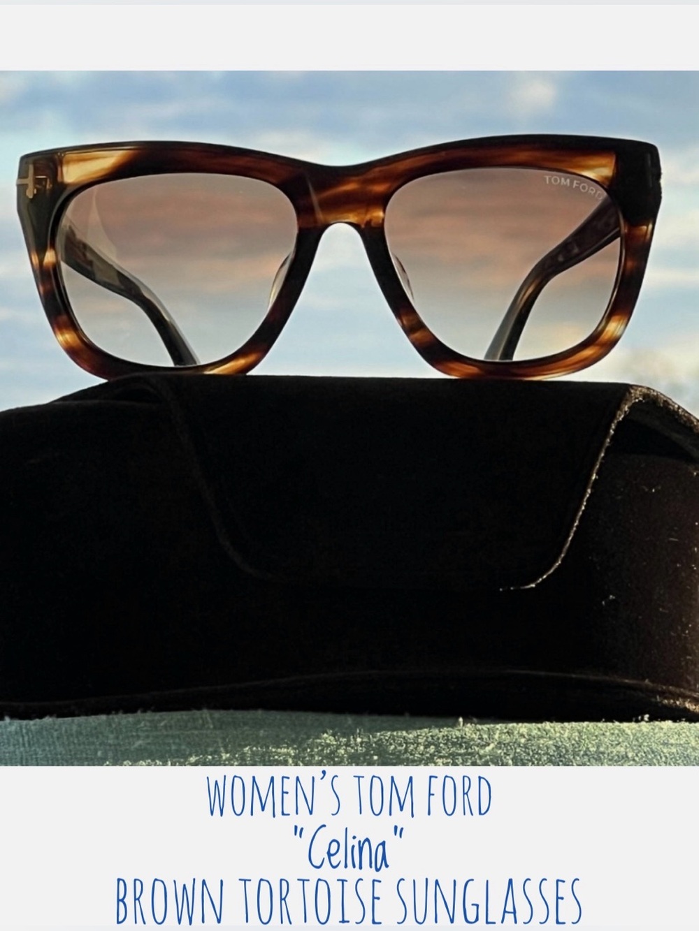 Tom Ford®️ Tortoise Framed “CELINA”Havana Sunglasses • EUC